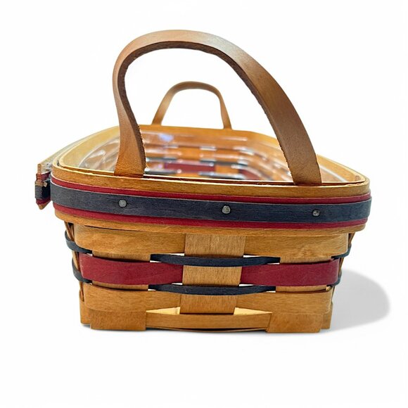 Longaberger Crisco Rectangle Bread Basket Handles With Plastic Liner  1993  USA - Picture 3 of 9